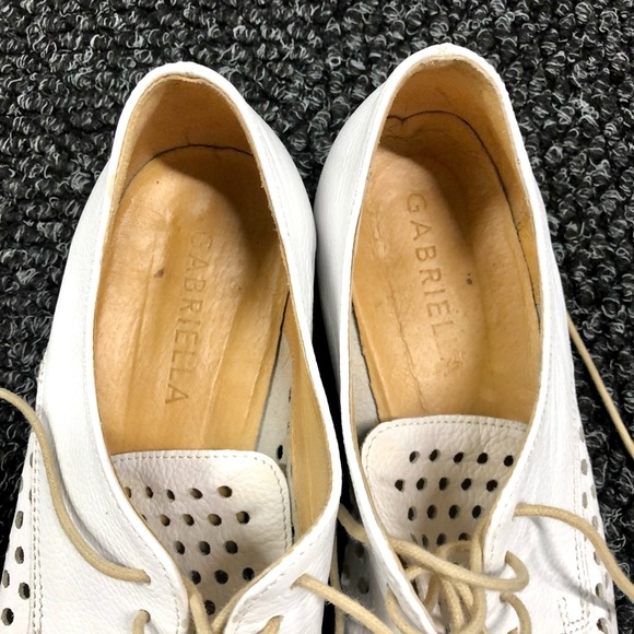 Gabriella white perforated leather lace up oxfords - Picture 7 of 8